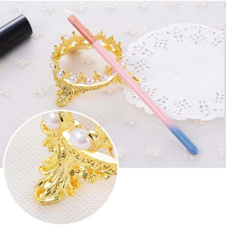 Portable Pearls Rack Crown Novelty Home Alloy Tools Stand Nail Art Brush Pen Holder