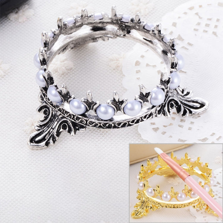 Portable Pearls Rack Crown Novelty Home Alloy Tools Stand Nail Art Brush Pen Holder