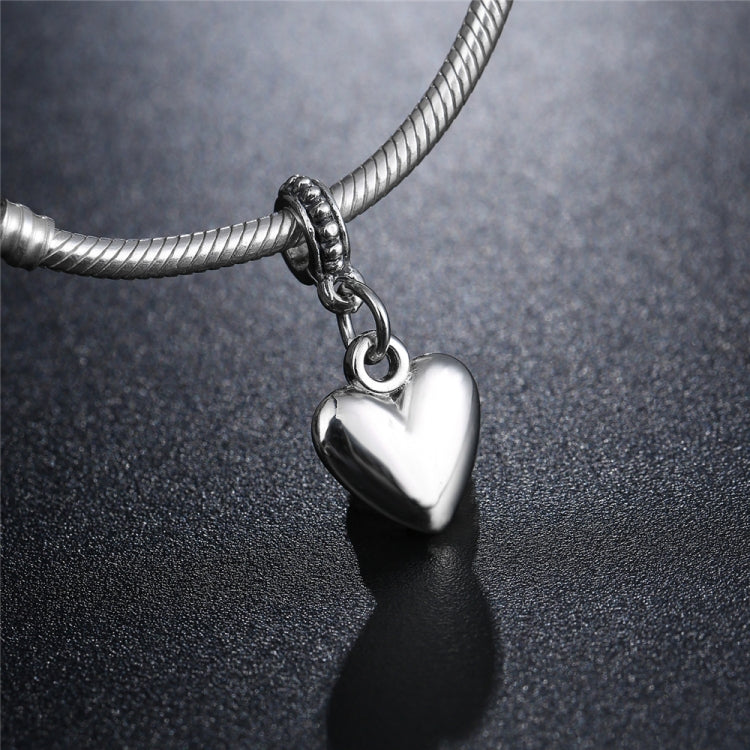 10pcs Heart Shape Smooth Surface Bead Silvering European Big Hole Charm Pendants DIY Jewelry Accessories Fit Necklace