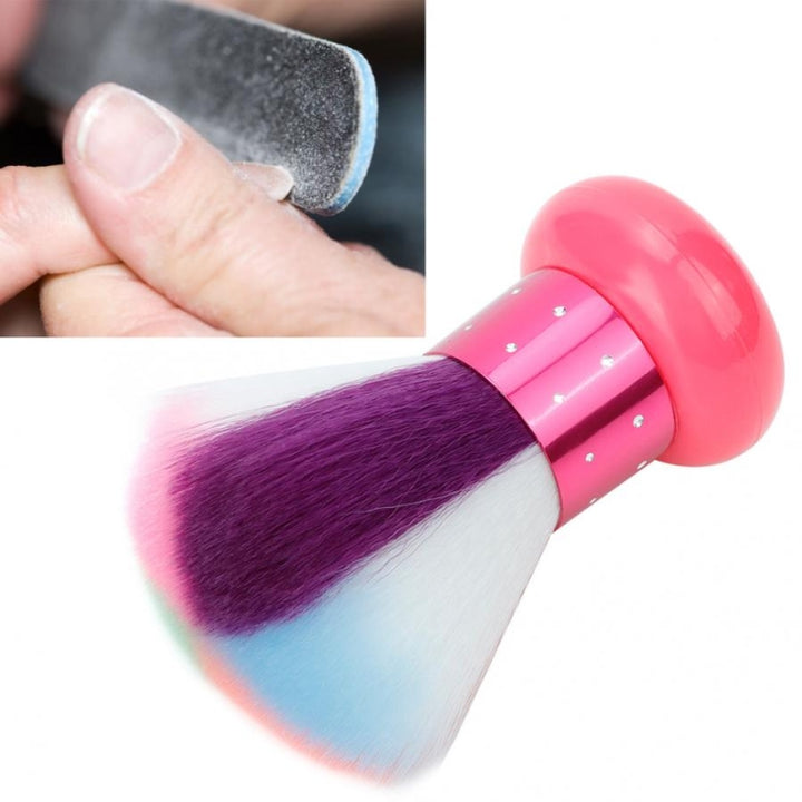 Soft Fur Mushroom Dust Brush Round Handle Soft Fur Clean Nail Brush