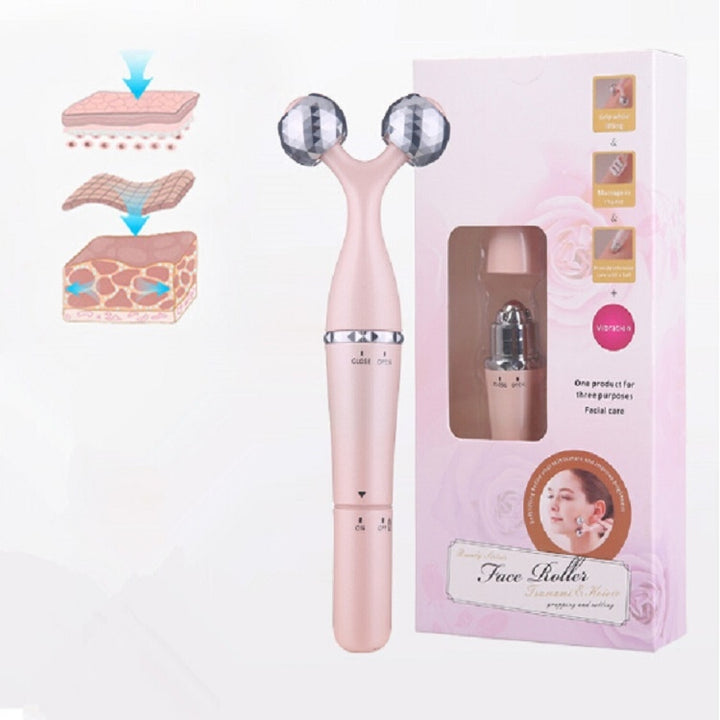 3 In 1 Portable Electric Eye Massager Double Chin Face Lift Body Neck Massage Roller Anti Wrinkle 3D Facial Massage Machine