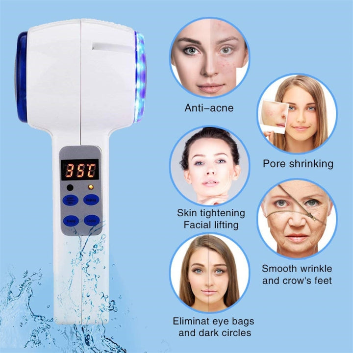 Face Care Device Hot Cold Hammer Cryotherapy Blue Photon Acne Treatment Skin Beauty Massager Lifting Rejuvenation Facial Machine