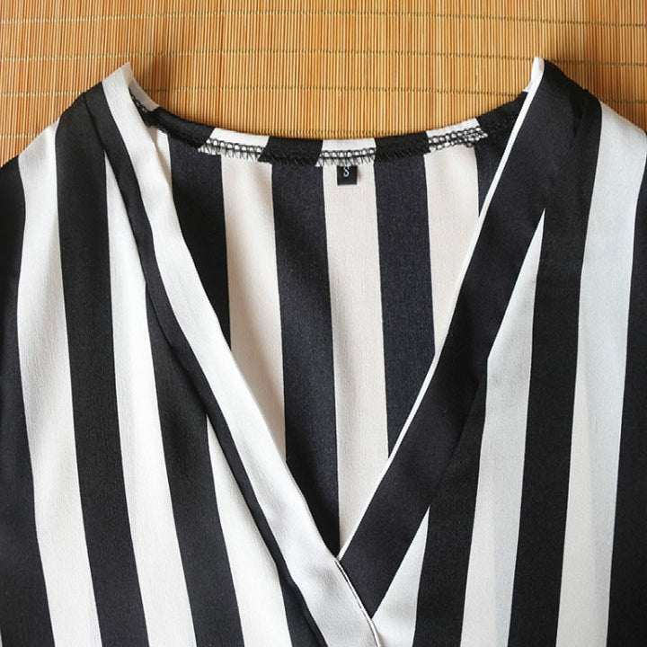 Women Striped Shirt Long Sleeve V-neck Shirts Casual Tops Blouse, S, M, L, XL, XXL, XXXL