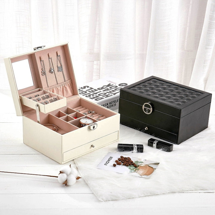 Multi-Function Storage Box Leather Jewelry Box Multi-Layer Large-Capacity Jewelry Organizer