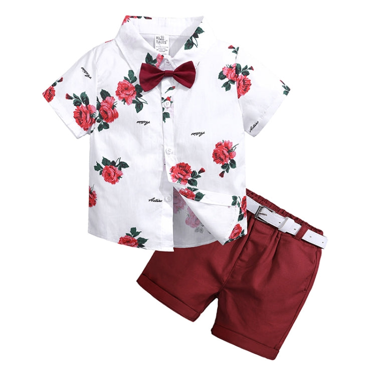 Summer Boys Print Short Sleeve Shirt + Shorts Set, 90cm, 100cm, 110cm, 120cm, 130cm, 140cm