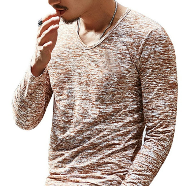 Slim Streetwear V-neck T Shirt Casual Fitness Tops Long Sleeve Pullover Shirt for Men, M, L, XL, XXL, XXXL