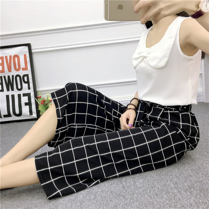 Wide Leg Pants Female Summer High Waist Was Thin Ladies Casual Pants, M, L