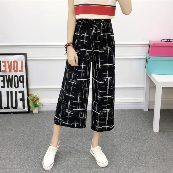 Wide Leg Pants Female Summer High Waist Was Thin Ladies Casual Pants, M, L