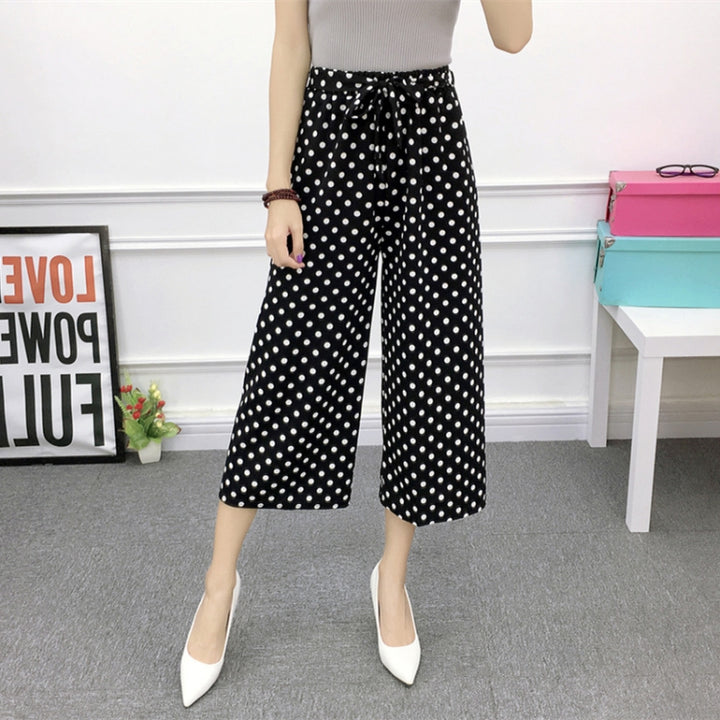 Wide Leg Pants Female Summer High Waist Was Thin Ladies Casual Pants, M, L