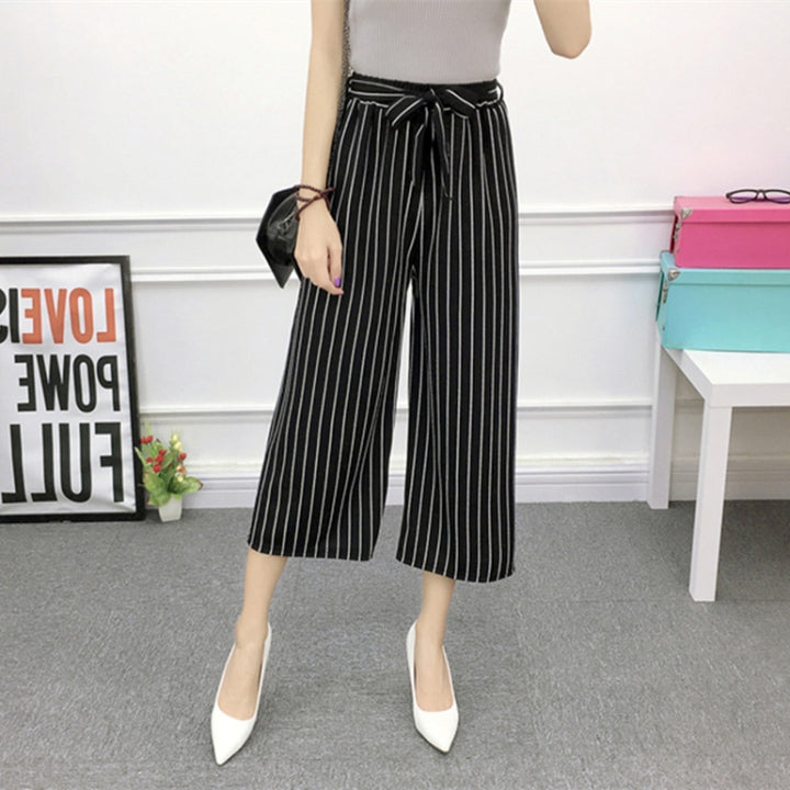 Wide Leg Pants Female Summer High Waist Was Thin Ladies Casual Pants, M, L