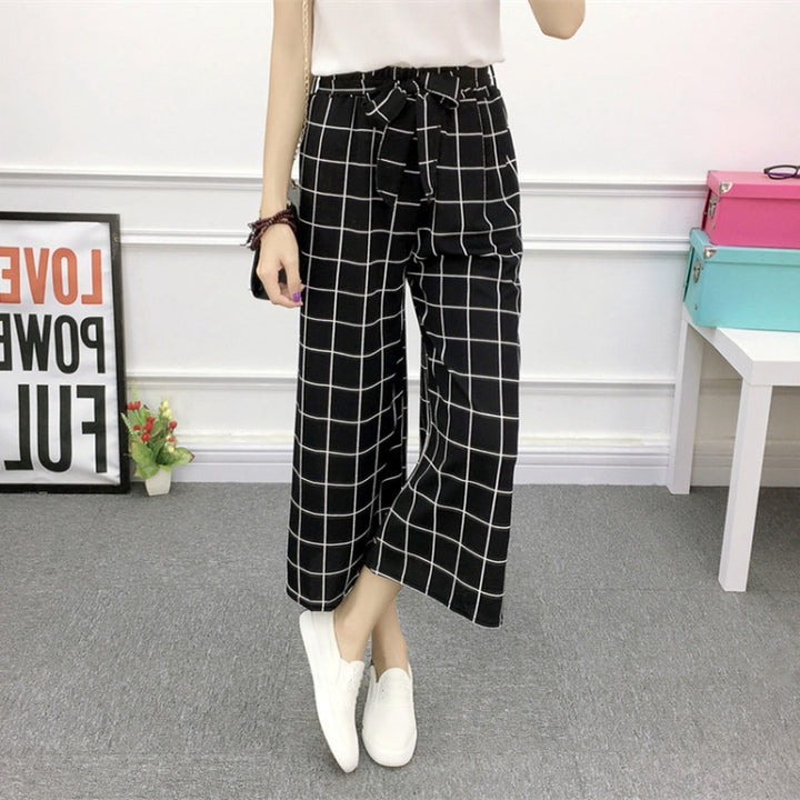 Wide Leg Pants Female Summer High Waist Was Thin Ladies Casual Pants, M, L