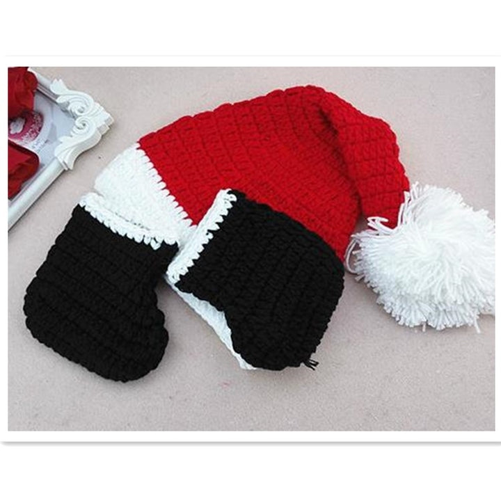 Babies Photography Clothing Christmas Clothing Set Hand-knitted Wool Hat + Overalls Shorts + Socks