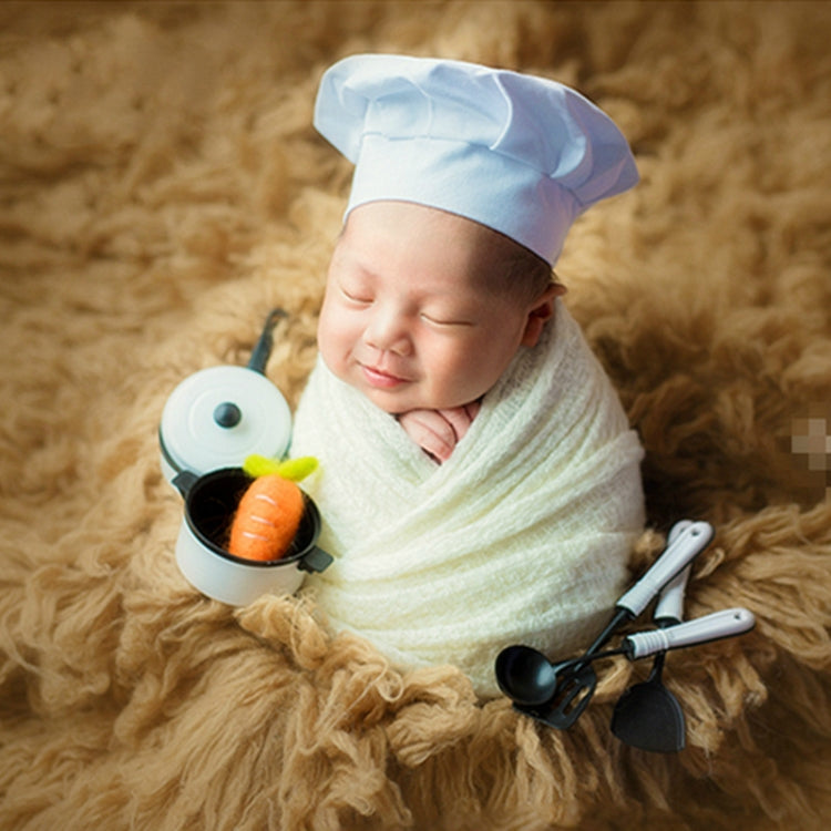 Newborn Babies Photography Clothing Chef Theme Set, White, A Knives (5 Sets), B Shovel (5 Sets), Flower 1, Small Bag 1, Skull 1, Hamburger 1, Bread 2 Pieces, Doughnut 1, Long Bread, Wooden Spoon 1, Rolling Pin 1, Wood Egg 1, Wrap 1, Artboard Chef