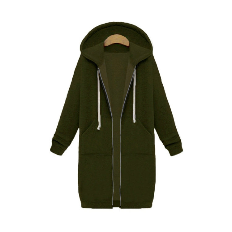 Women Hooded Long Sleeved Sweater In The Long Coat, L, XL