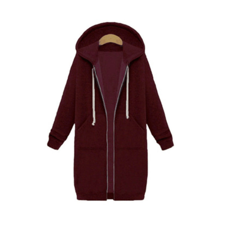 Women Hooded Long Sleeved Sweater In The Long Coat, L, XL