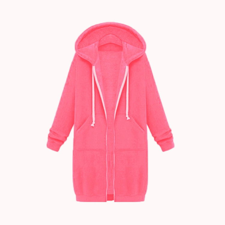 Women Hooded Long Sleeved Sweater In The Long Coat, L, XL