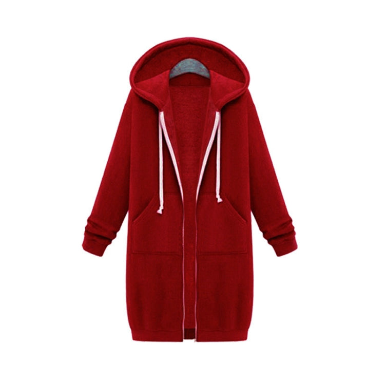 Women Hooded Long Sleeved Sweater In The Long Coat, L, XL