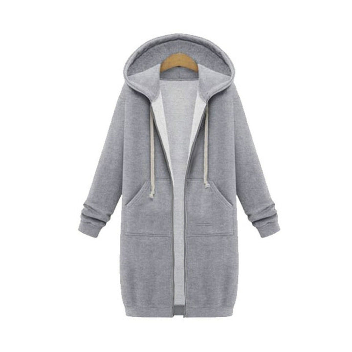 Women Hooded Long Sleeved Sweater In The Long Coat, XXL, XXXL