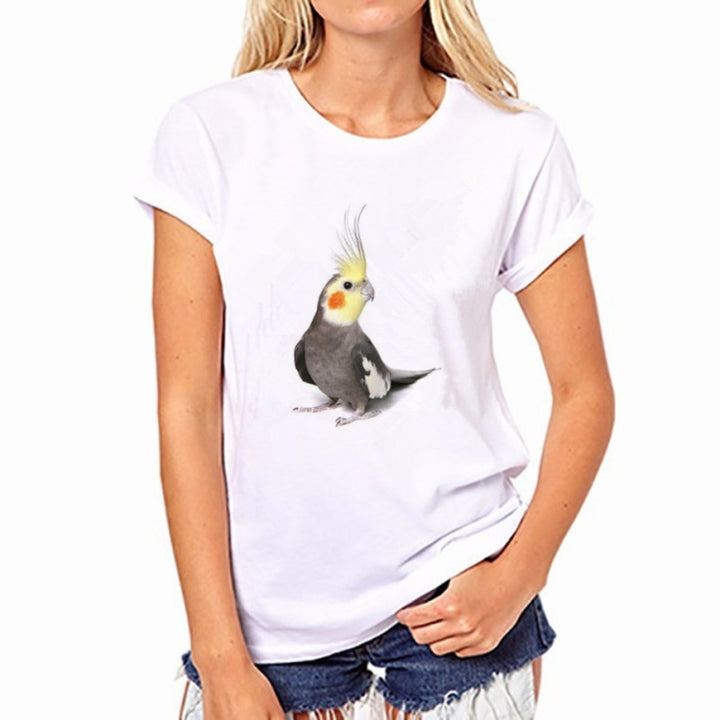 Parrot Pattern Short-sleeved T-shirt for Woman, XS, S, M, L, XL, XXL, XXXL