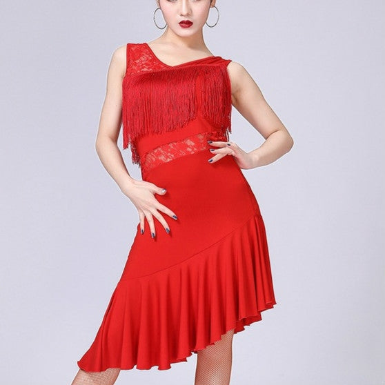 Latin Dance Dress Women Tassel Tango Dress Dance Skirt Dancewear, M, L, XL