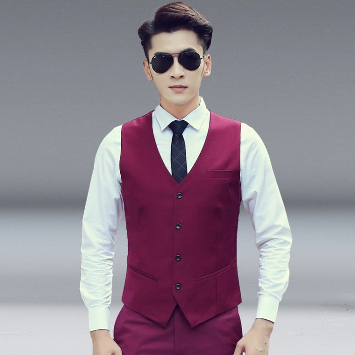 Men Vest Slim Korean Work Clothes Suit Vest Groomsmen Professional Wear Men Vest, S, M, XL, L, XXL, XXXL, XXXXL, XXXXXL