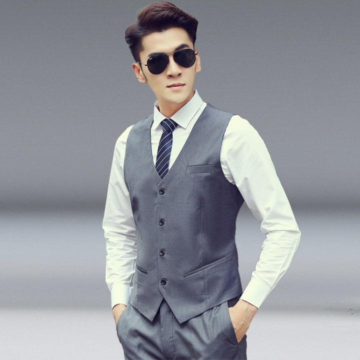 Men Vest Slim Korean Work Clothes Suit Vest Groomsmen Professional Wear Men Vest, S, M, XL, L, XXL, XXXL, XXXXL, XXXXXL