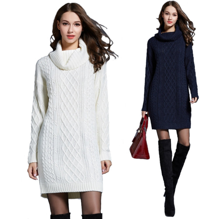 Autumn And Winter Knitwear Dresses Long Turtleneck Sweater For Women, XXXXL