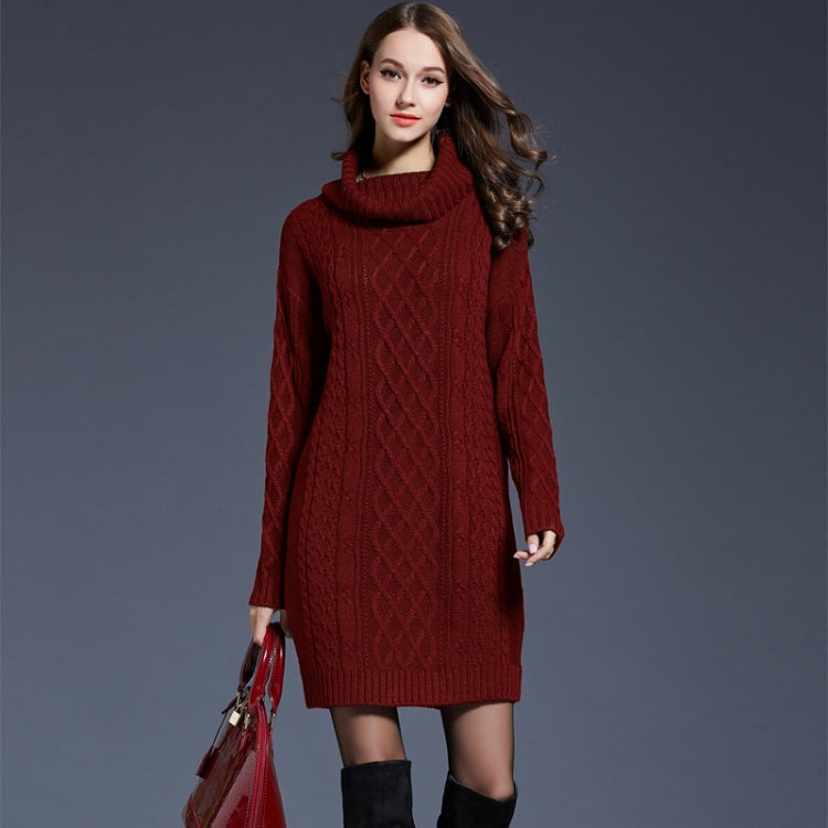 Autumn And Winter Knitwear Dresses Long Turtleneck Sweater For Women, M, L, XL, XXL, XXXL