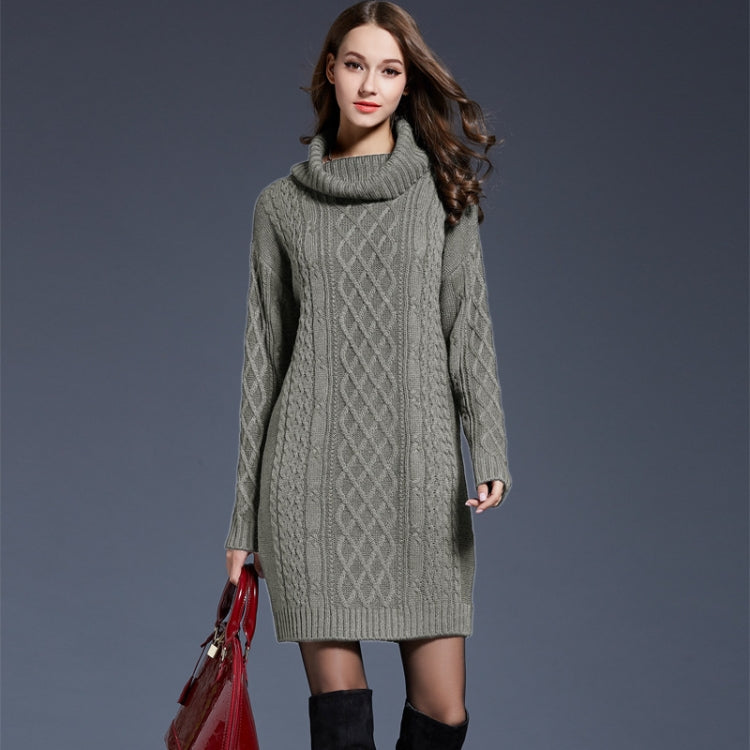 Autumn And Winter Knitwear Dresses Long Turtleneck Sweater For Women, M, L, XL, XXL, XXXL