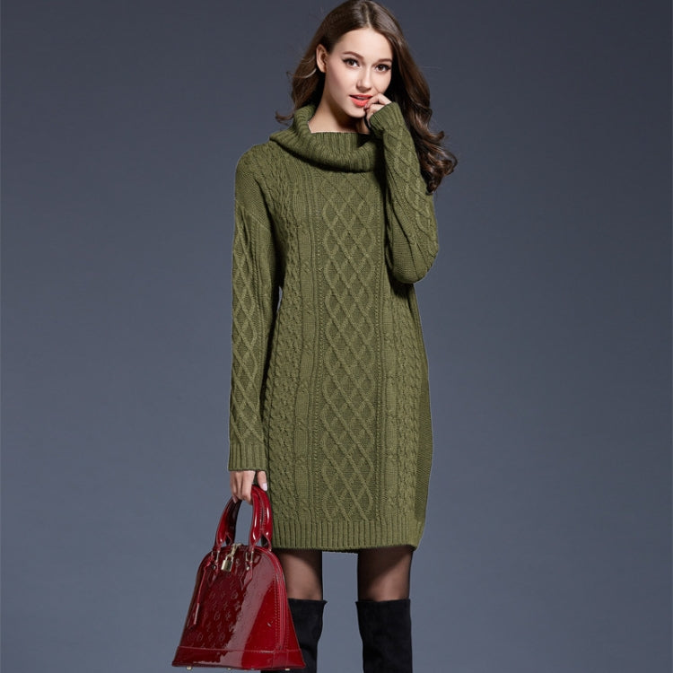 Autumn And Winter Knitwear Dresses Long Turtleneck Sweater For Women, XXXXL