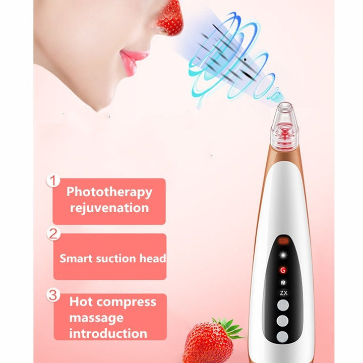 Electric Pore Cleaning Instrument Hot Compress To Export Acne Removing Blackhead Beauty Instrument, Pore Cleaning Instrument(Black)