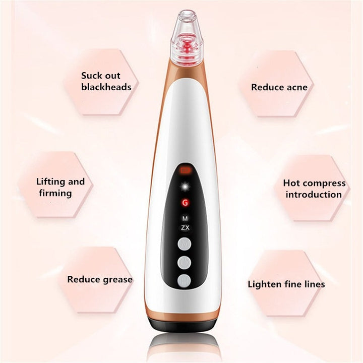 Electric Pore Cleaning Instrument Hot Compress To Export Acne Removing Blackhead Beauty Instrument, Pore Cleaning Instrument(Black)