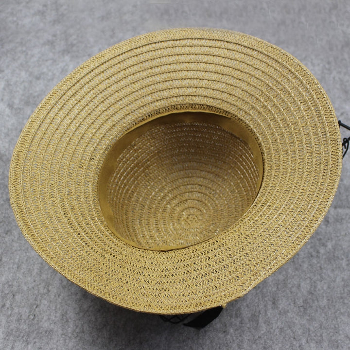 Grass Woven Wide-brimmed Foldable Hat Beach Sun Hat with bow for Women