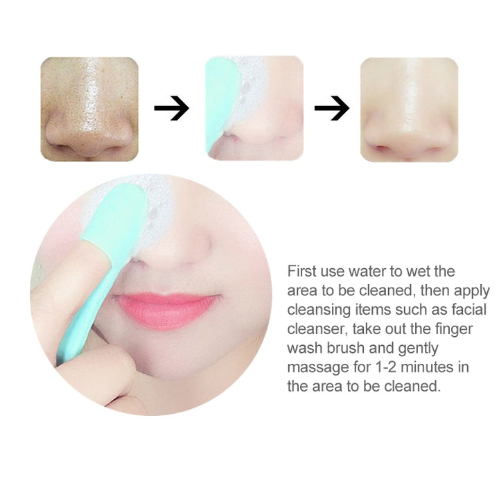 Blackhead Brush Face Cleansing Extractor Remover Tool Silicone Finger Massage Brush Face Exfoliating Cleansing Tool