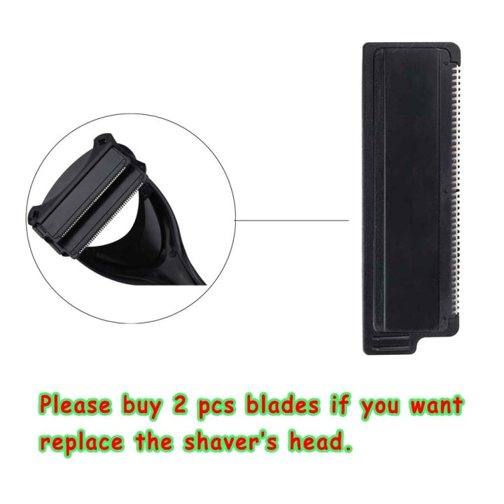 Back Long Handle Shaver Folding Double Cutter Head 2.0 Upgrade Version, 2 PCS Long Handle Shaver