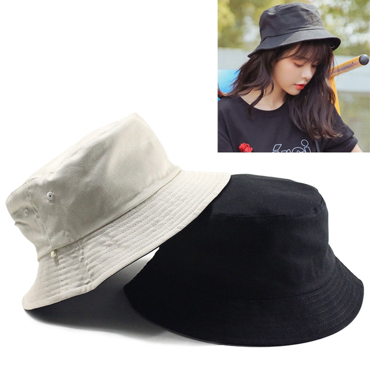 Solid Color Cotton Double-sided Wearable Fisherman Hat for Women, L, XL, XXL