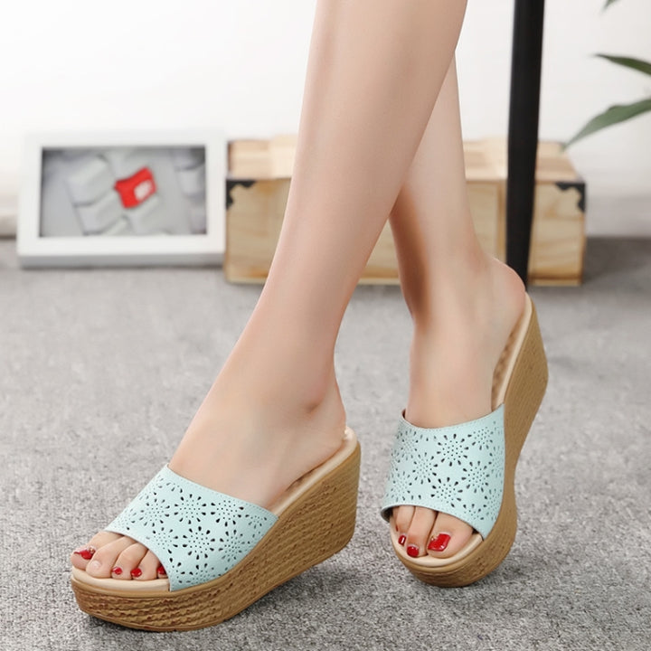 Printed High Heel Platform Women Slippers, 35, 36, 37, 38, 39, 40