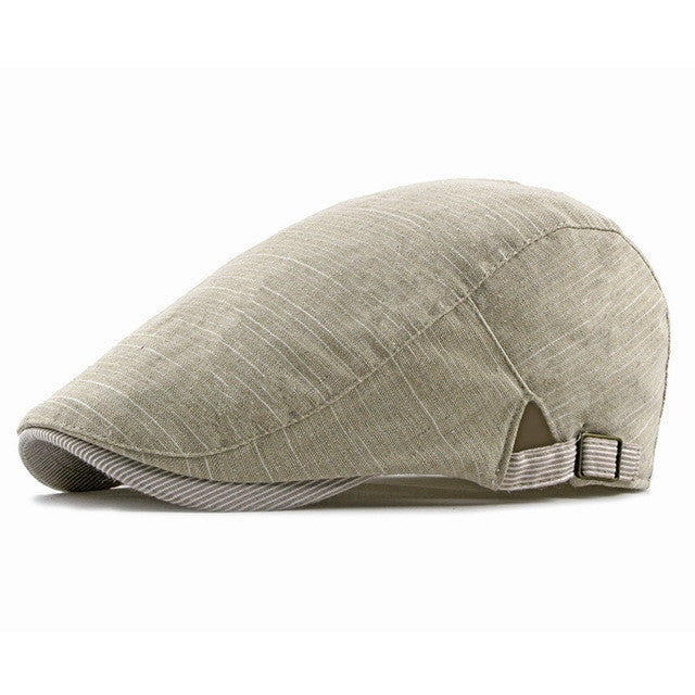 Thin Retro British Style Adjustable Shade Cotton Linen Beret