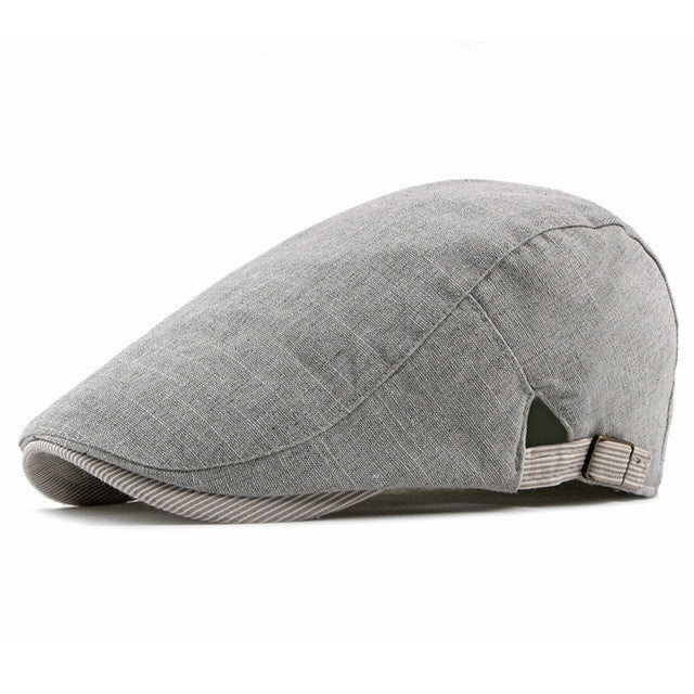 Thin Retro British Style Adjustable Shade Cotton Linen Beret