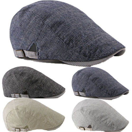 Thin Retro British Style Adjustable Shade Cotton Linen Beret