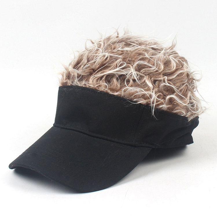 Unisex Fashion Outdoor Sunshade Baseball Cap with Wig, One Size