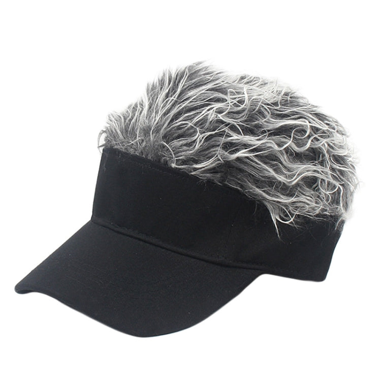 Unisex Fashion Outdoor Sunshade Baseball Cap with Wig, One Size