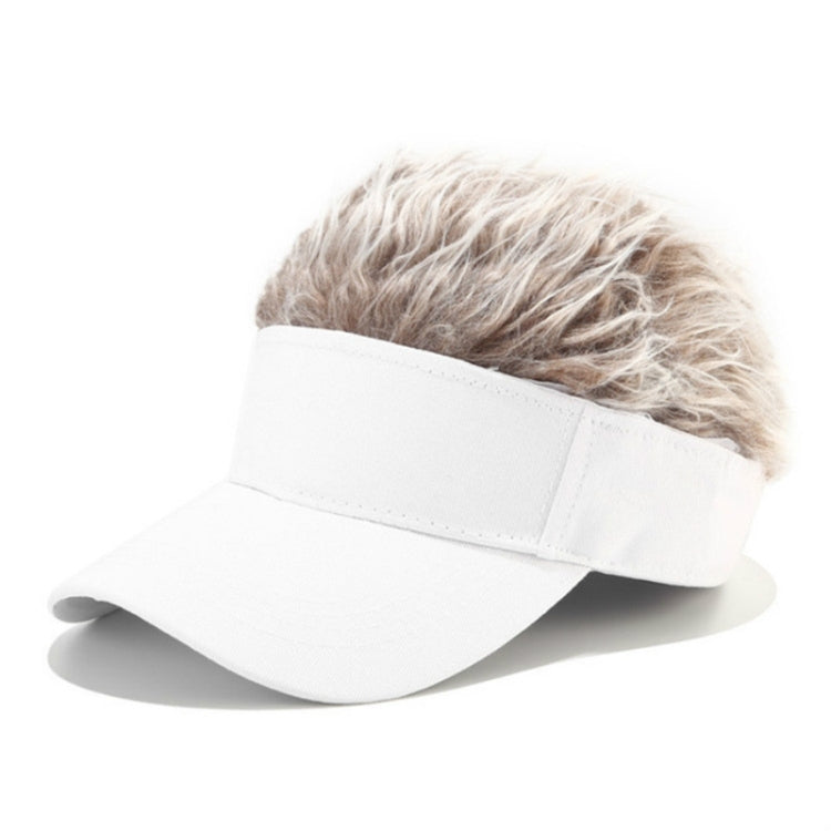 Unisex Fashion Outdoor Sunshade Baseball Cap with Wig, One Size