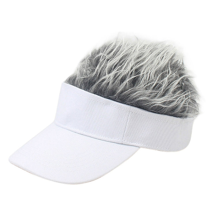 Unisex Fashion Outdoor Sunshade Baseball Cap with Wig, One Size