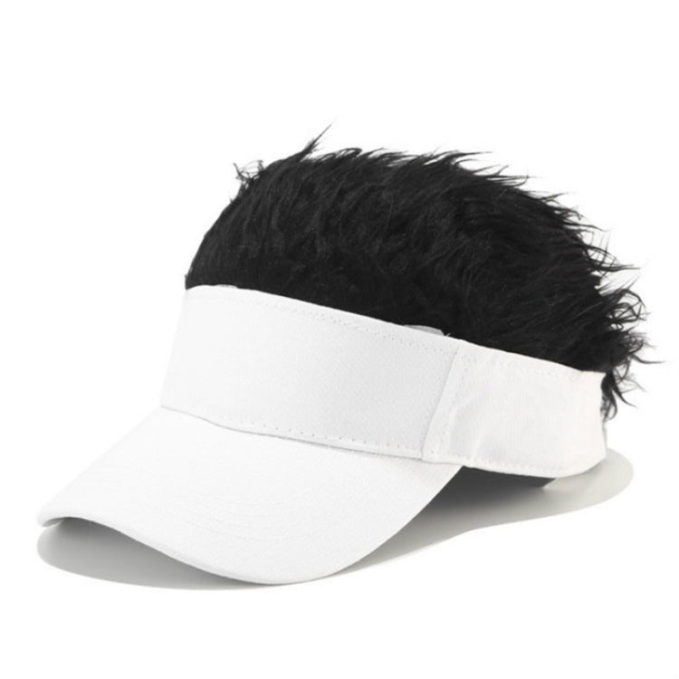 Unisex Fashion Outdoor Sunshade Baseball Cap with Wig, One Size