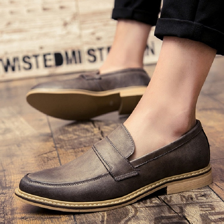 British Style Pointed Shoes Versatile Casual Shoes Slip-on Men Shoes, 38, 39, 40, 41, 42, 43