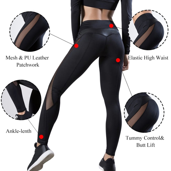 Women Leggings Sexy Pants Push Up Fitness Gym Leggins Running Mesh Leggins Seamless Workout Pants, L, XL, S, M