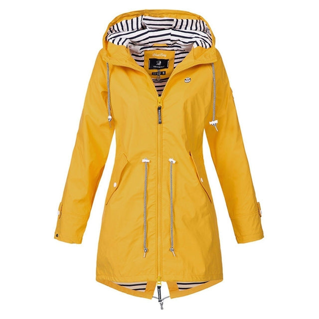 Women Waterproof Rain Jacket Hooded Raincoat, S, M, L, XL, XXL