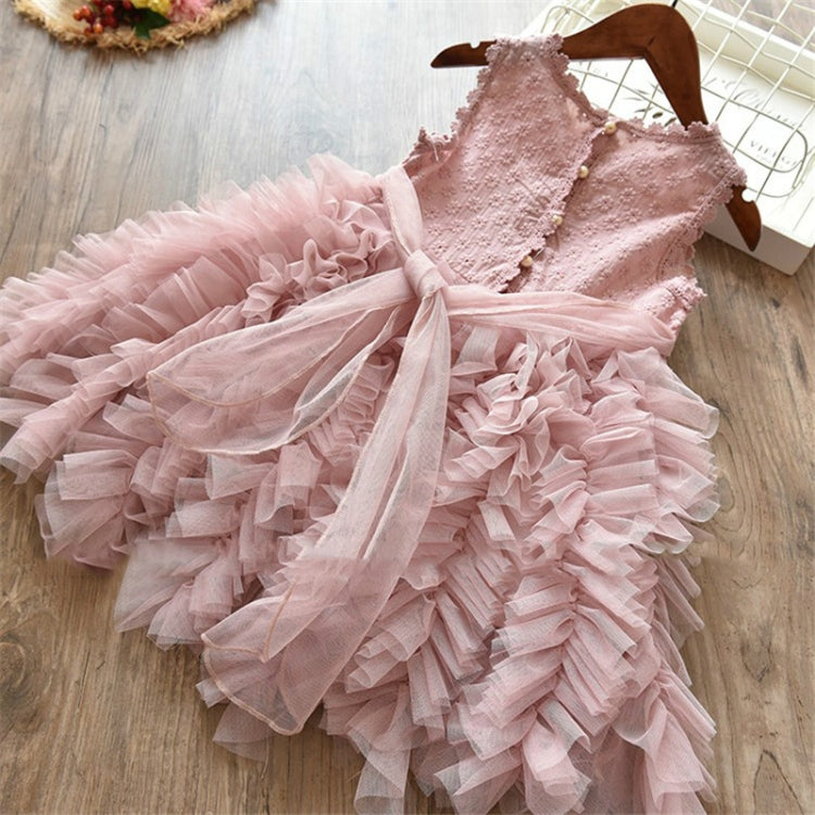 Summer Girls Sleeveless Tutu Lace Dress, 100cm, 110cm, 120cm, 130cm, 140cm