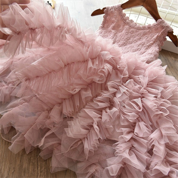 Summer Girls Sleeveless Tutu Lace Dress, 100cm, 110cm, 120cm, 130cm, 140cm